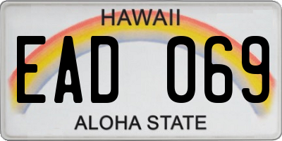 HI license plate EAD069