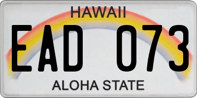 HI license plate EAD073