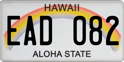 HI license plate EAD082