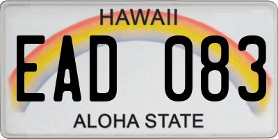 HI license plate EAD083