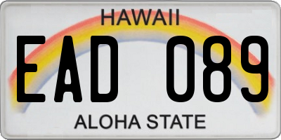 HI license plate EAD089