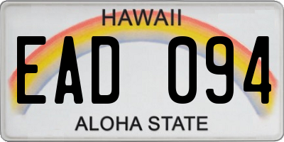 HI license plate EAD094