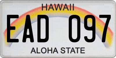 HI license plate EAD097