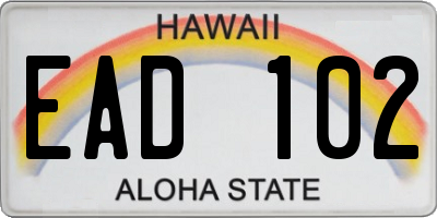 HI license plate EAD102