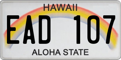 HI license plate EAD107