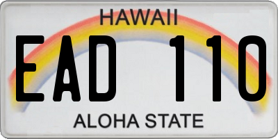 HI license plate EAD110