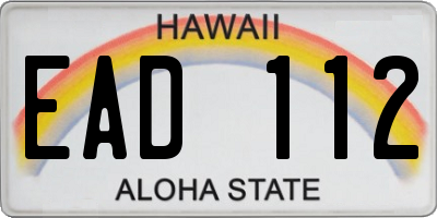 HI license plate EAD112