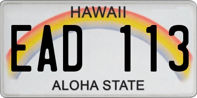 HI license plate EAD113