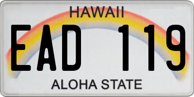 HI license plate EAD119