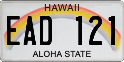 HI license plate EAD121