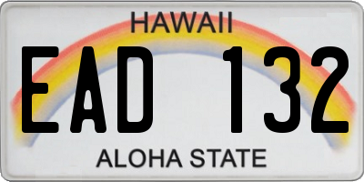 HI license plate EAD132