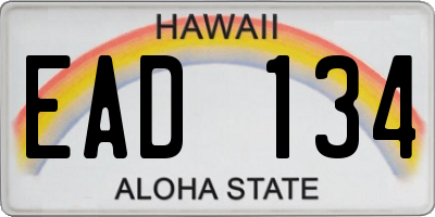 HI license plate EAD134