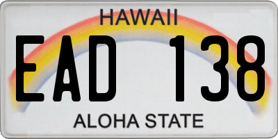 HI license plate EAD138