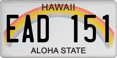 HI license plate EAD151