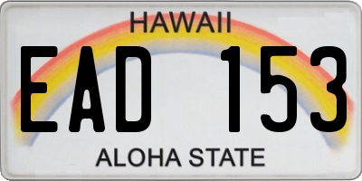 HI license plate EAD153