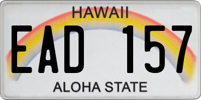 HI license plate EAD157