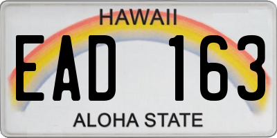 HI license plate EAD163