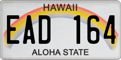 HI license plate EAD164