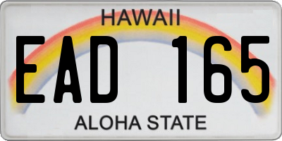 HI license plate EAD165
