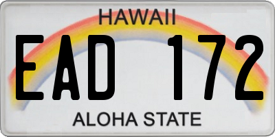 HI license plate EAD172