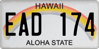 HI license plate EAD174