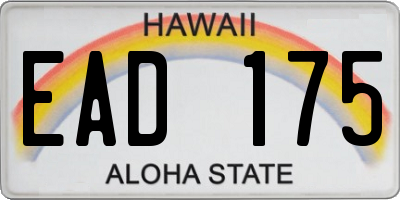 HI license plate EAD175