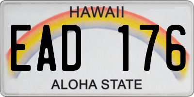 HI license plate EAD176