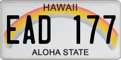 HI license plate EAD177