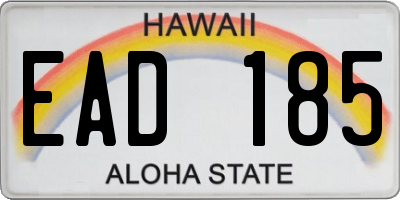 HI license plate EAD185