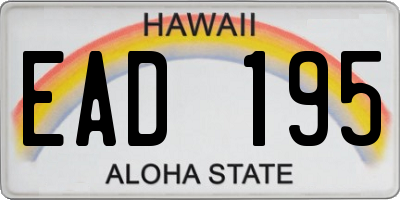 HI license plate EAD195