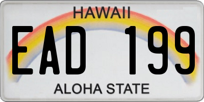 HI license plate EAD199