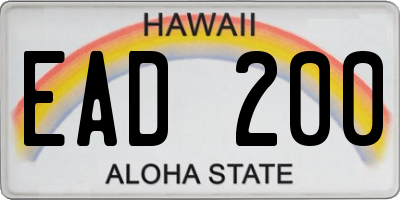 HI license plate EAD200