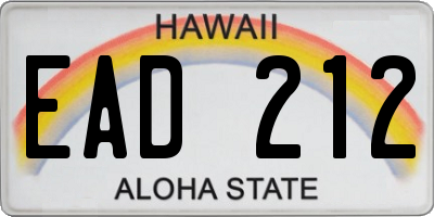 HI license plate EAD212