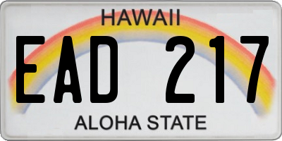 HI license plate EAD217
