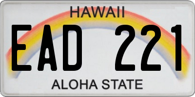 HI license plate EAD221