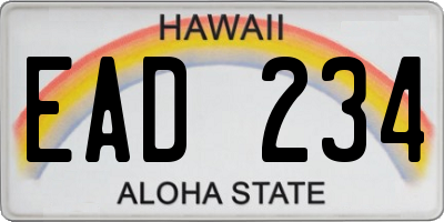 HI license plate EAD234