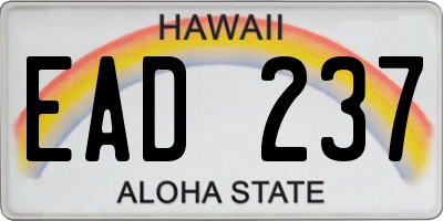HI license plate EAD237