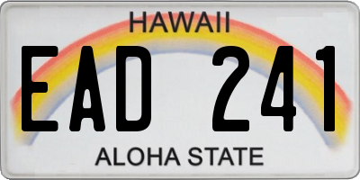 HI license plate EAD241