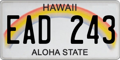 HI license plate EAD243