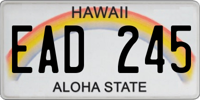 HI license plate EAD245