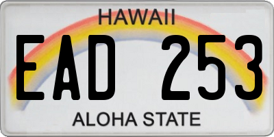 HI license plate EAD253