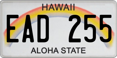 HI license plate EAD255