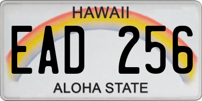 HI license plate EAD256