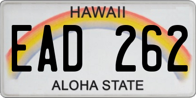 HI license plate EAD262