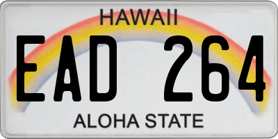 HI license plate EAD264
