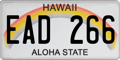 HI license plate EAD266