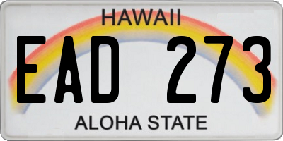 HI license plate EAD273