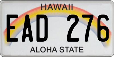 HI license plate EAD276