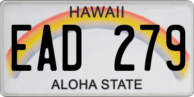 HI license plate EAD279