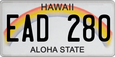 HI license plate EAD280